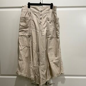 Free People Cream Wide-Leg Jumpsuit